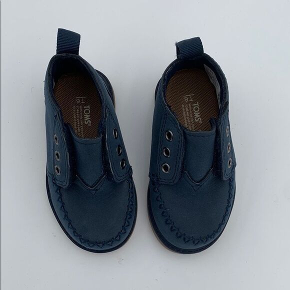Toms Blue Moccasins with Suede Texture chukka boots size 6 toddler nwot - Picture 3 of 10
